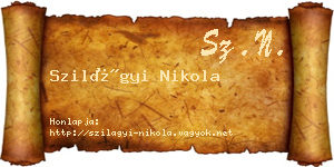 Szilágyi Nikola névjegykártya