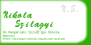 nikola szilagyi business card